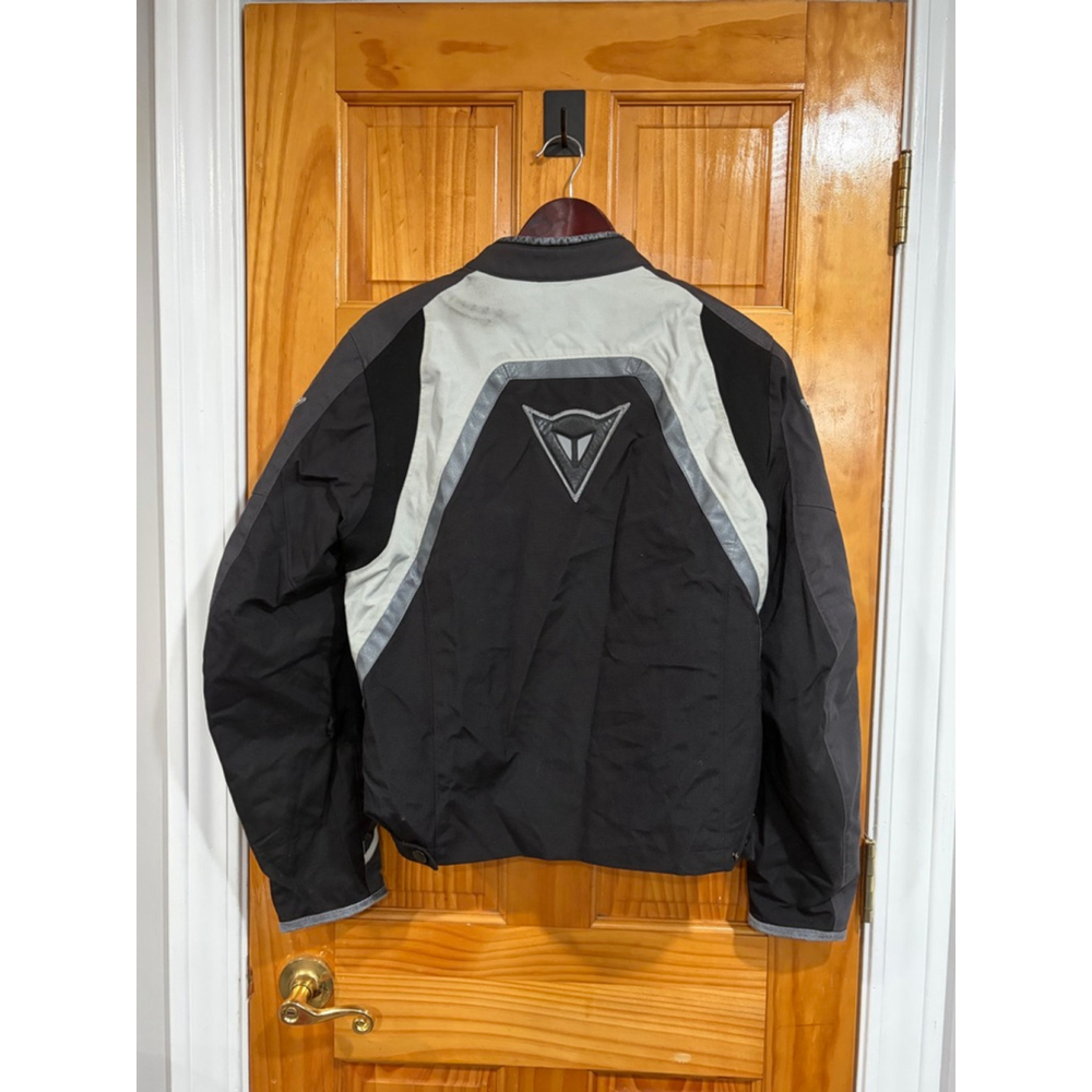 Dainese Motorcycle Jacket 50 Black Gray Reflective Armor Touring/ marks